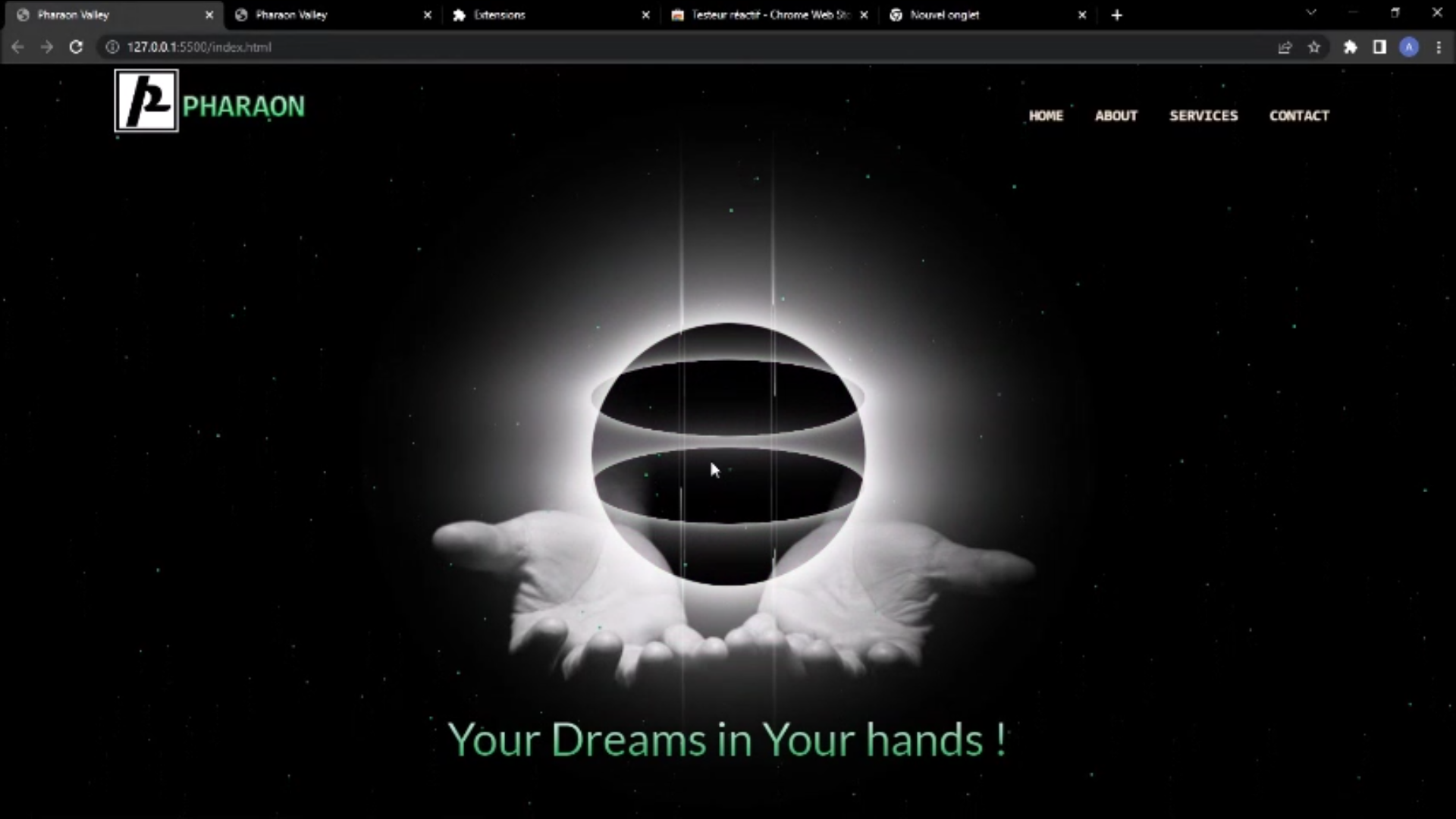 Landing Page with CSS 3d animation preview